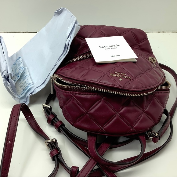 Kate Spade Natalia Mini Convertible Backpack Blackberry Preserves - Picture 5 of 14